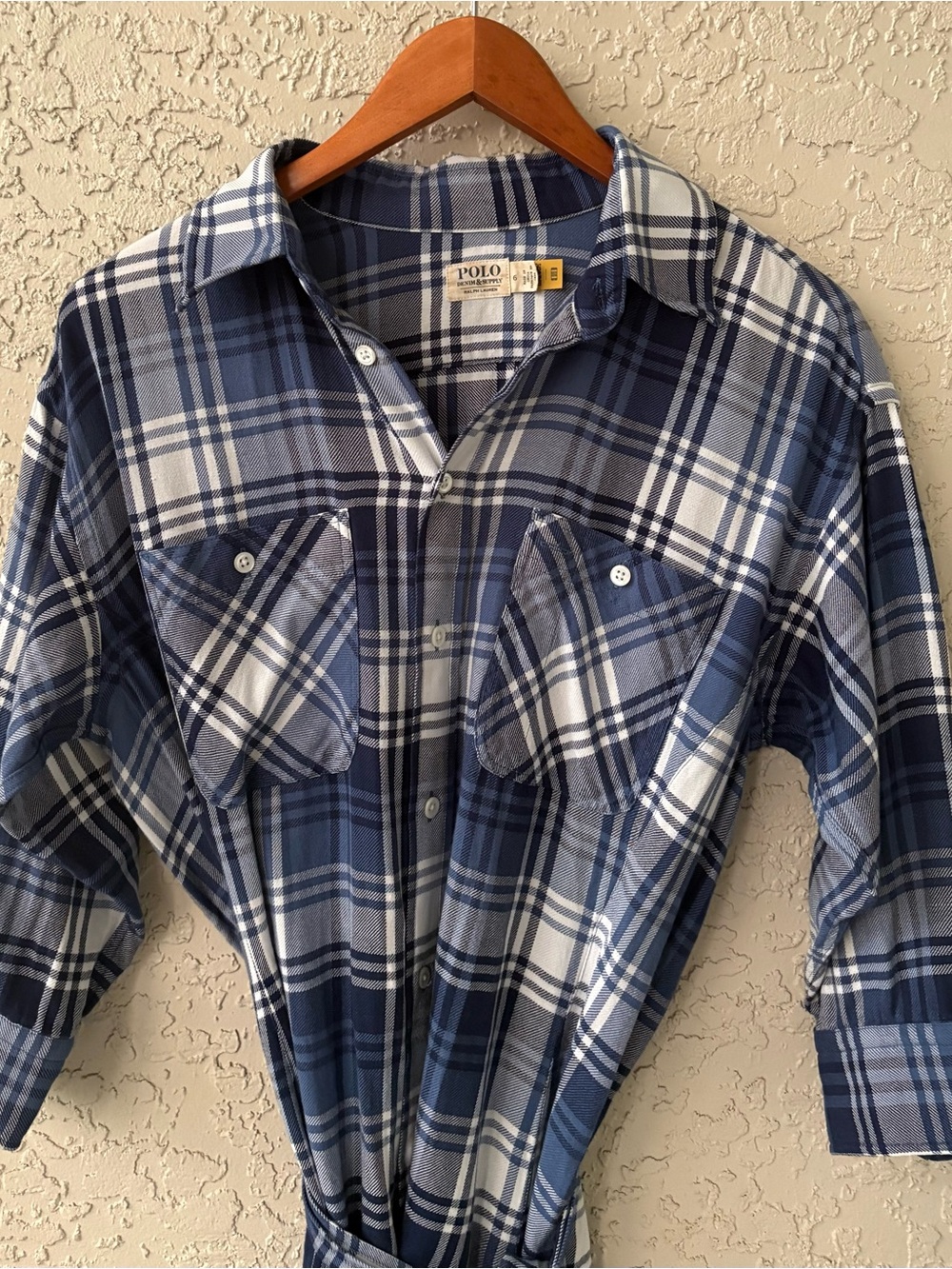 Polo Ralph Lauren Denim & Supply Women’s Plaid Shirt Dress Size 6 Western Belted